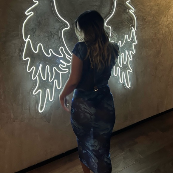 Fall in Love Mesh Maxi Skirt Navy Bloom - Picture 6 of 6